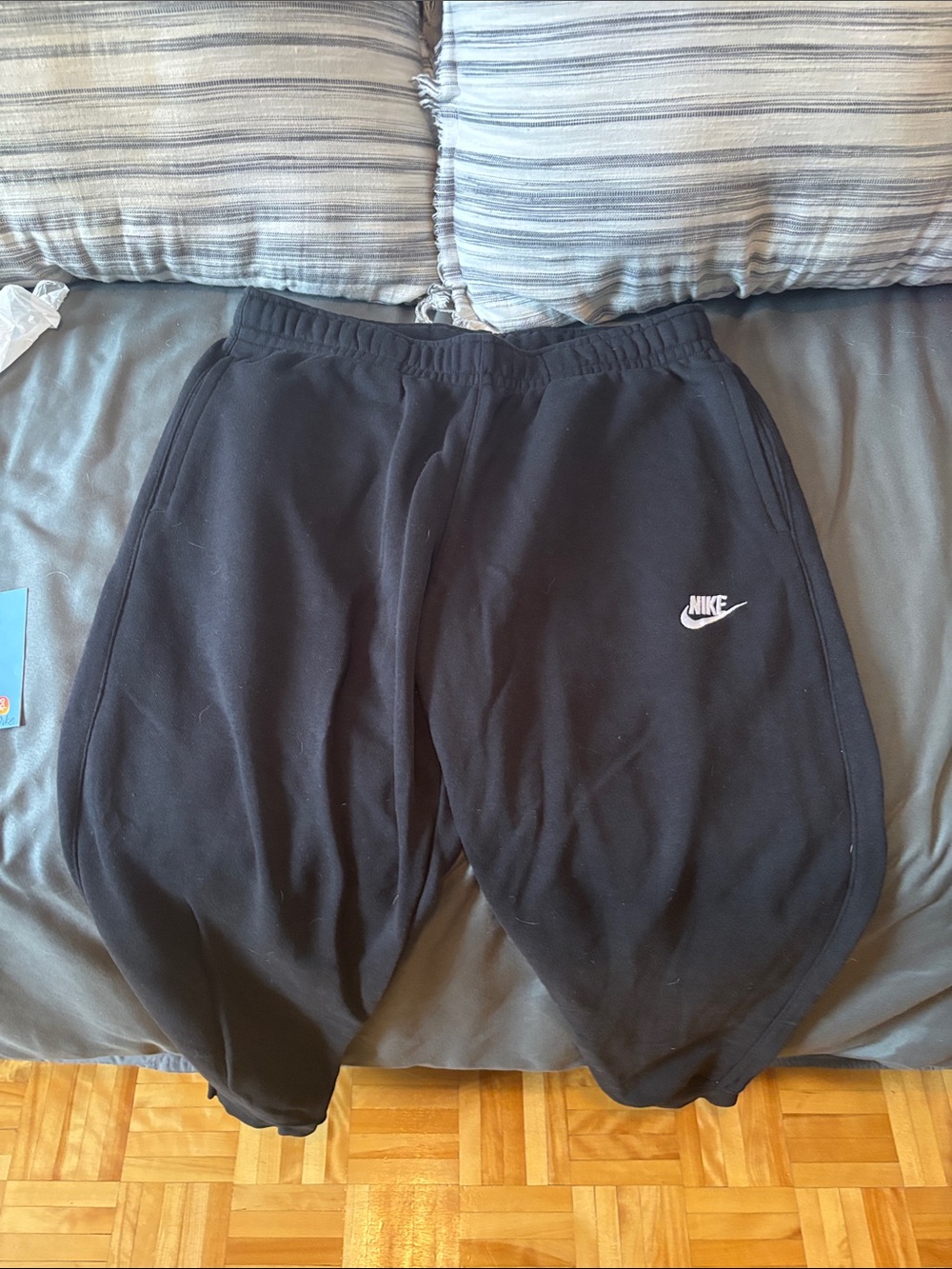 Nike Black Jogger Sweatpants with White Swoosh